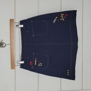 NWOT JASPAL small dark blue wash denim jean mini skirt cotton